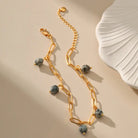 NATURAL STONE AND TURQUOISE STRESS RELIEF ANKLET-4