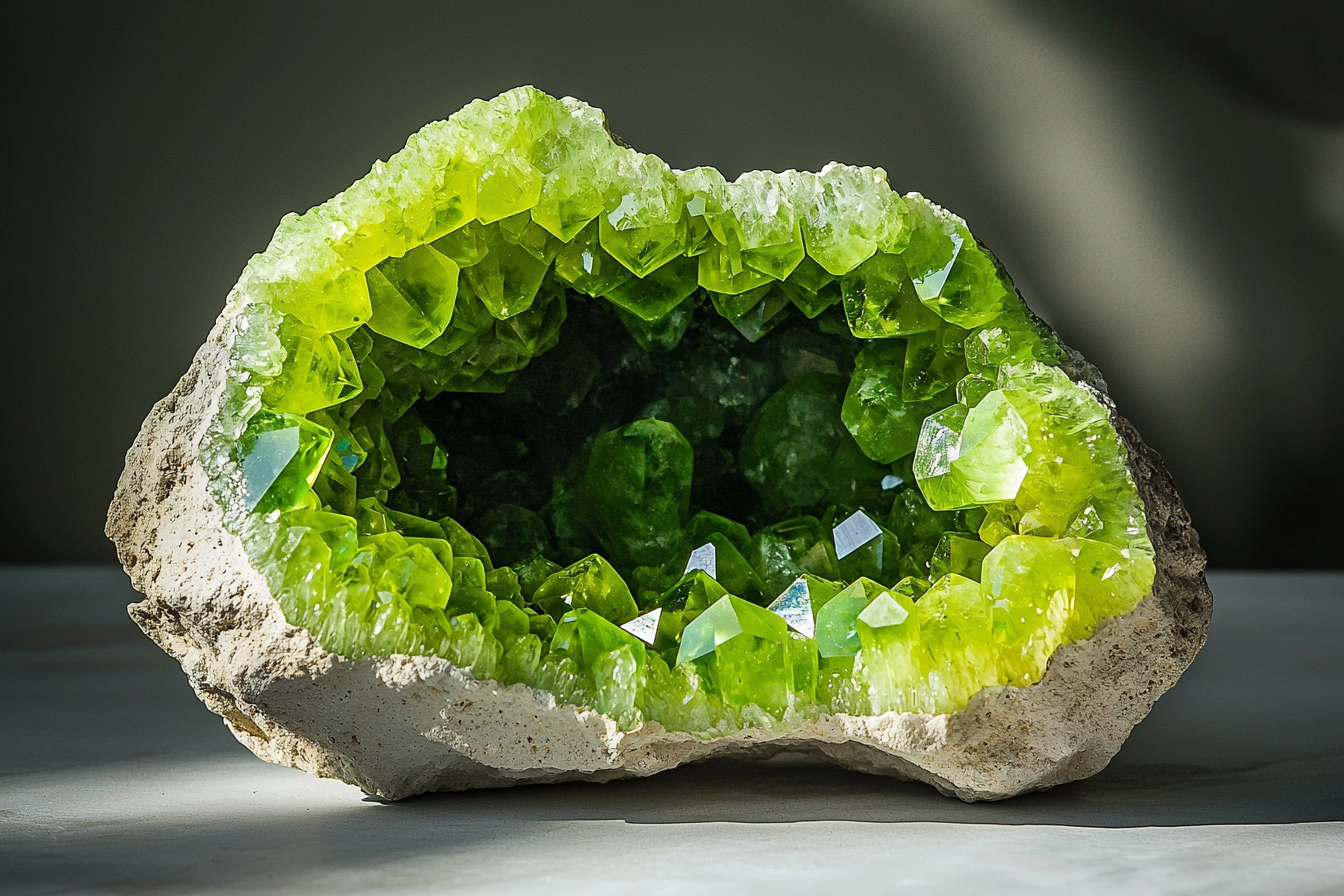 Peridot Geodes: The Vibrant Green Gemstone of Abundance and Renewal