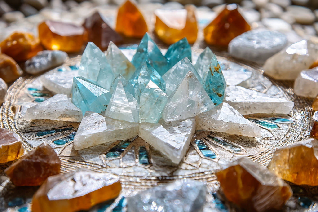 Crystal Grids for Confidence: Harnessing the Power of Aquamarine and Sunstone