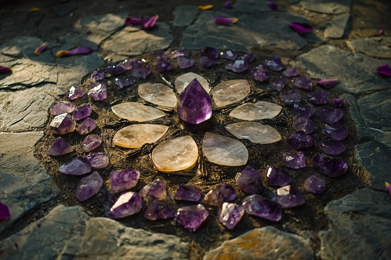 Crystal Grids for Spirituality: Harnessing the Power of Moonstone and Amethyst