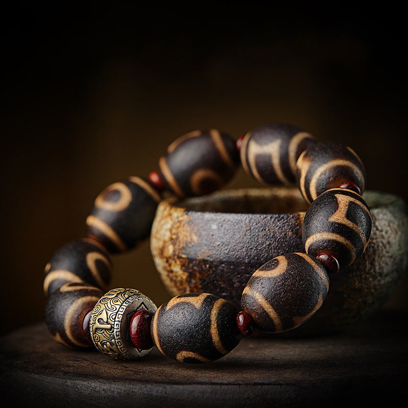 TIBETAN SIX-WORD MANTRA AGATE BRACELETS_4