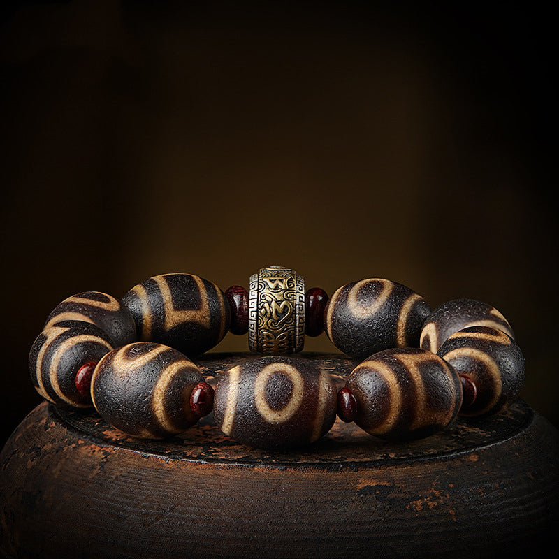 TIBETAN SIX-WORD MANTRA AGATE BRACELETS_1