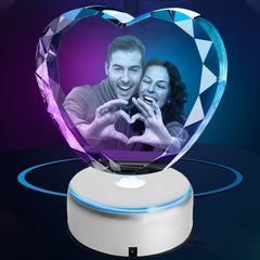 3D PHOTO ENGRAVING CUSTOMIZED CRYSTAL HEART