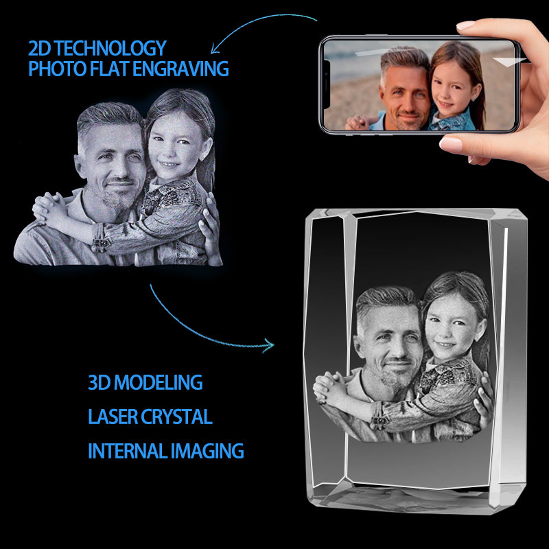 3D PHOTO ENGRAVING CUSTOMIZED CRYSTAL VERTICAL CUBOID-3