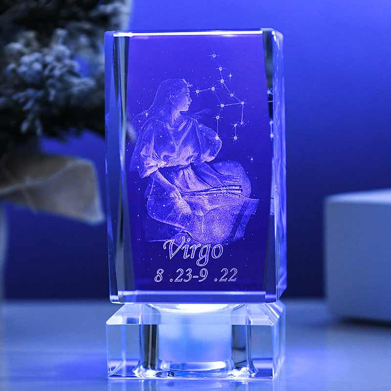 3D PHOTO INNER CARVING CRYSTAL - ZODIAC SIGNS SERIES-12