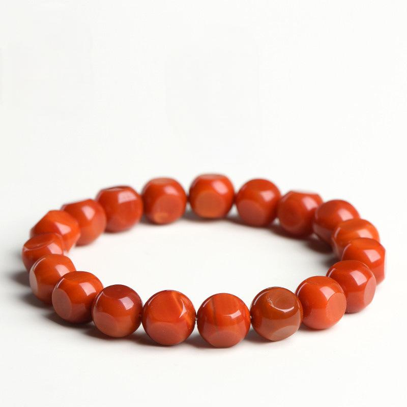 NATURAL SOUTH RED AGATE ROUND CUT BRACELET_5