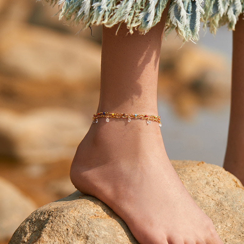 WHITE CRYSTAL BRINGS PEACE OF MIND ANKLET-5