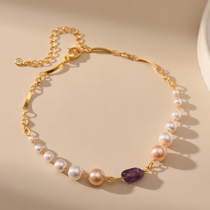 PEARL AND AMETHYST SPIRITUAL GROWTH ANKLET-1