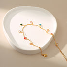 COLORED ZIRCON LIFT CHARM ANKLET-3