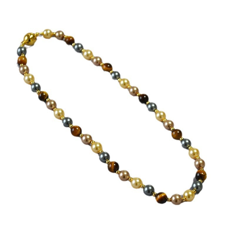 PEARL TIGER EYE STONE CAREER PROMOTION NECKLACE_3