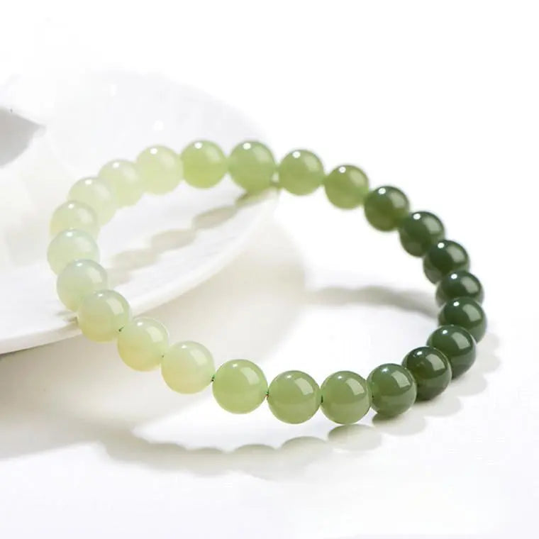 QINGSHUI HETIAN JADE ROUND BEAD BRACELET_5