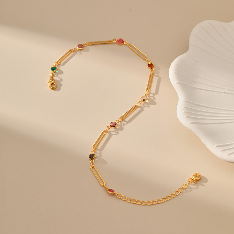 COLOR ZIRCON LIFE FORCE ANKLET-3