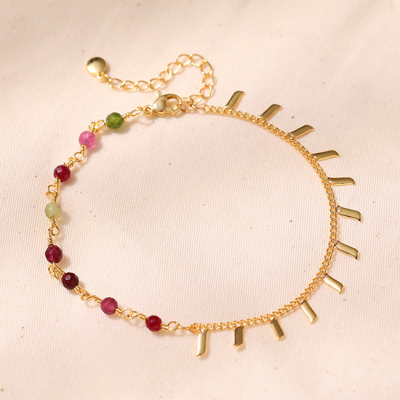 COLORED ROUGH STONE CALMING ANKLET-1