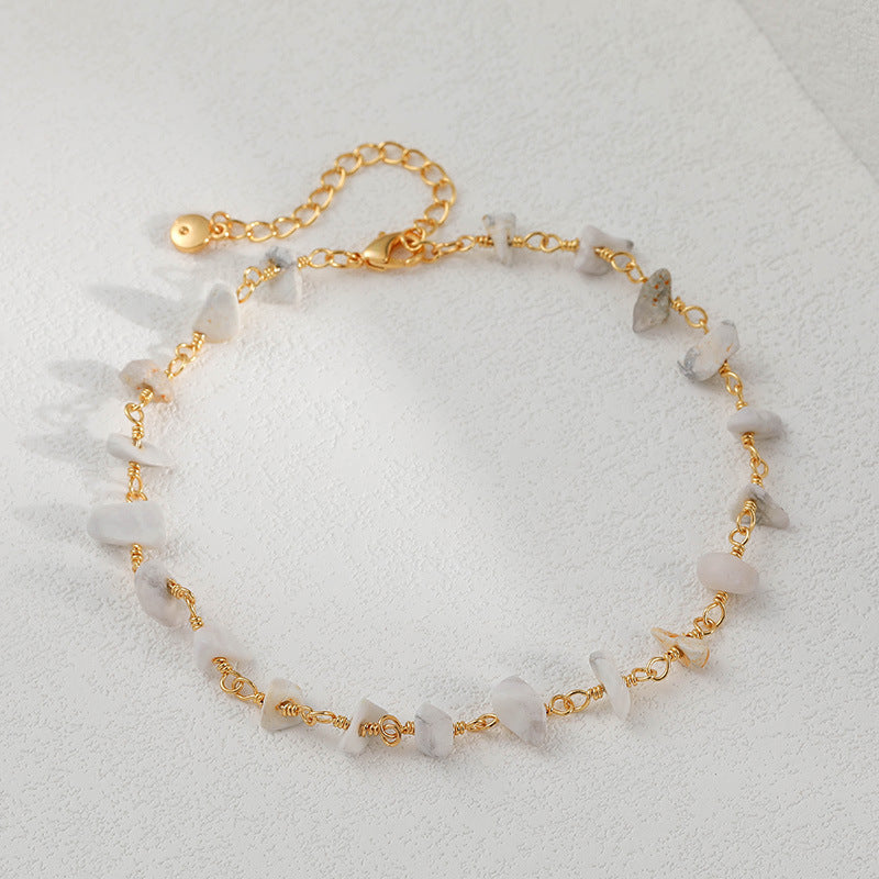 WHITE TURQUOISE PRESSURE RELIEF ANKLET-1