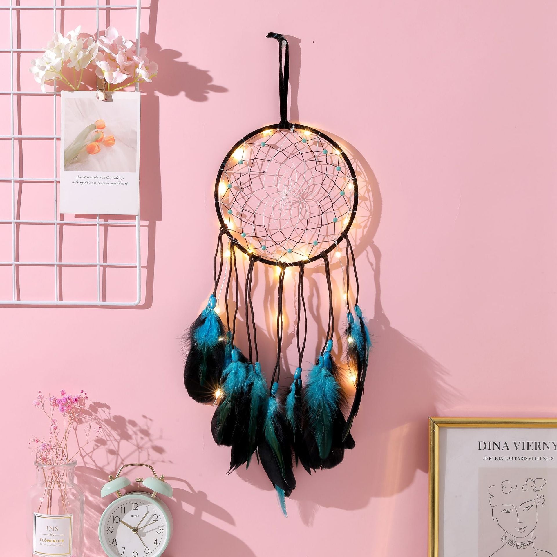 BLUE FEATHER DREAM CATCHER – WALL DECORATION——2