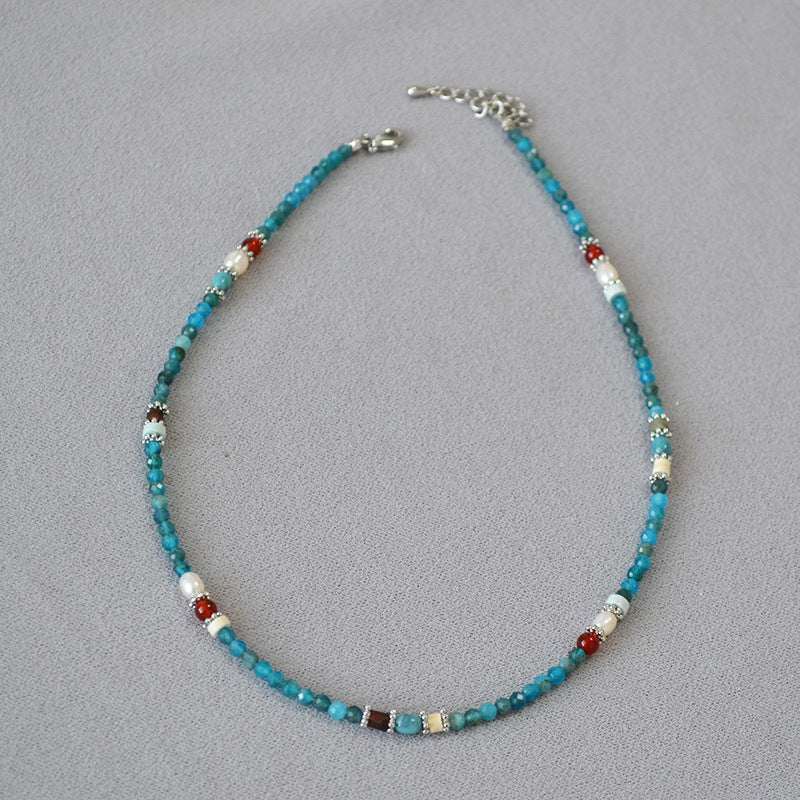 PEACOCK BLUE APATITE FRIENDSHIP STABLE NECKLACE_1