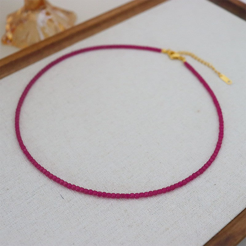 RED CORUNDUM BLOOMING CONFIDENCE DELICATE NECKLACE_2