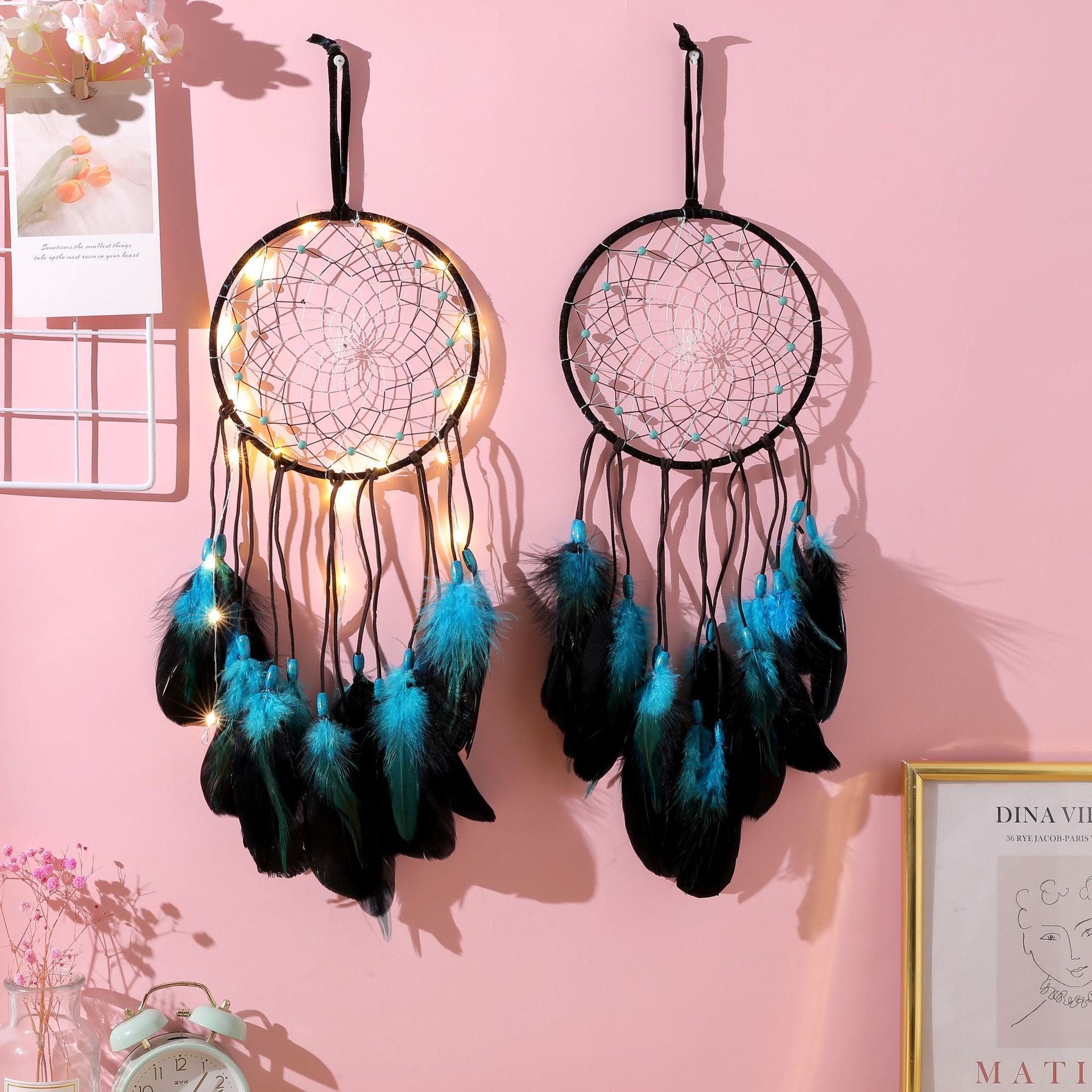 BLUE FEATHER DREAM CATCHER – WALL DECORATION——4