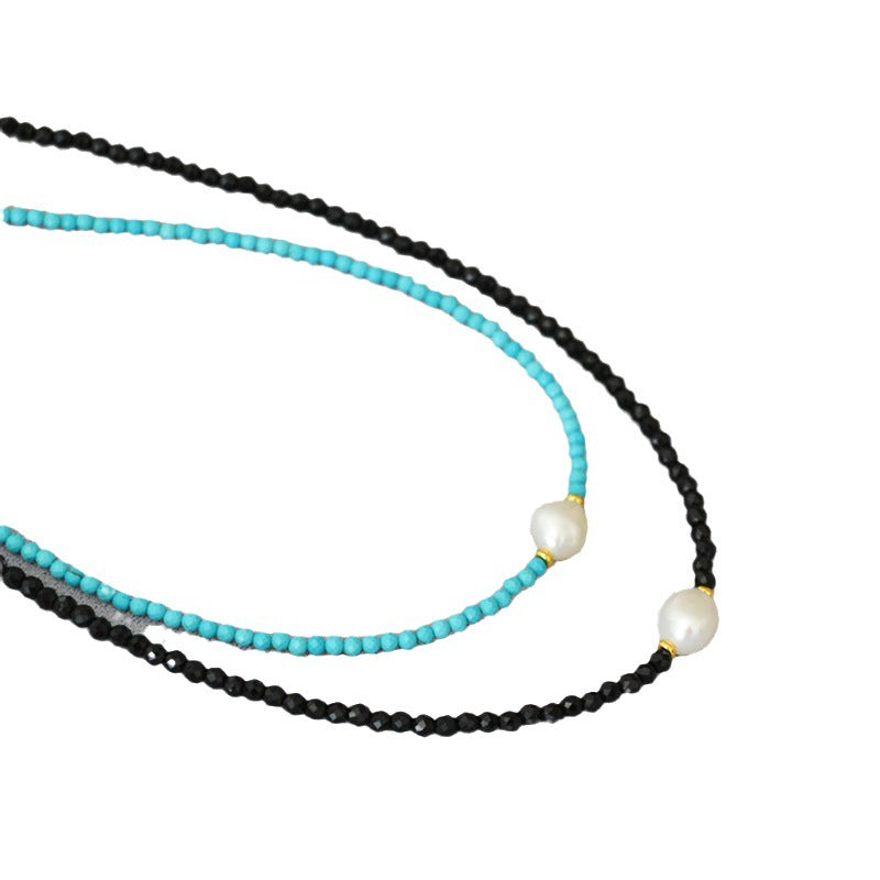 BLACK SPINEL TURQUOISE LOVE COMING NECKLACE_8