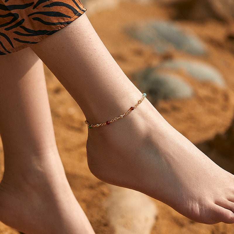 COLORED CRYSTAL PURIFYING MAGNETIC ANKLET-4