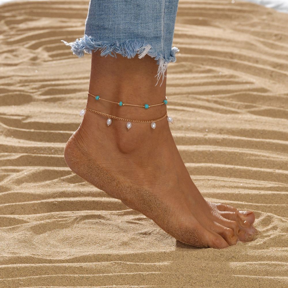 PEARL AND TURQUOISE HEALTH ANKLET-3
