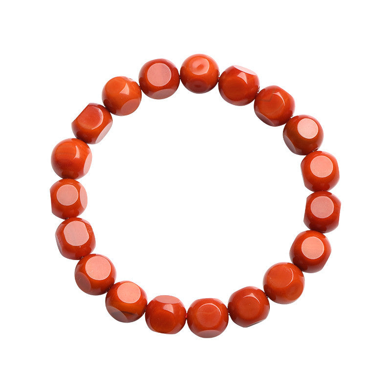 NATURAL SOUTH RED AGATE ROUND CUT BRACELET_3