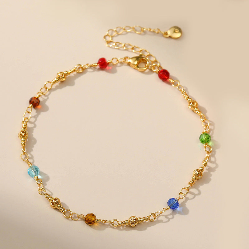 COLORED CRYSTAL PURIFYING MAGNETIC ANKLET-1