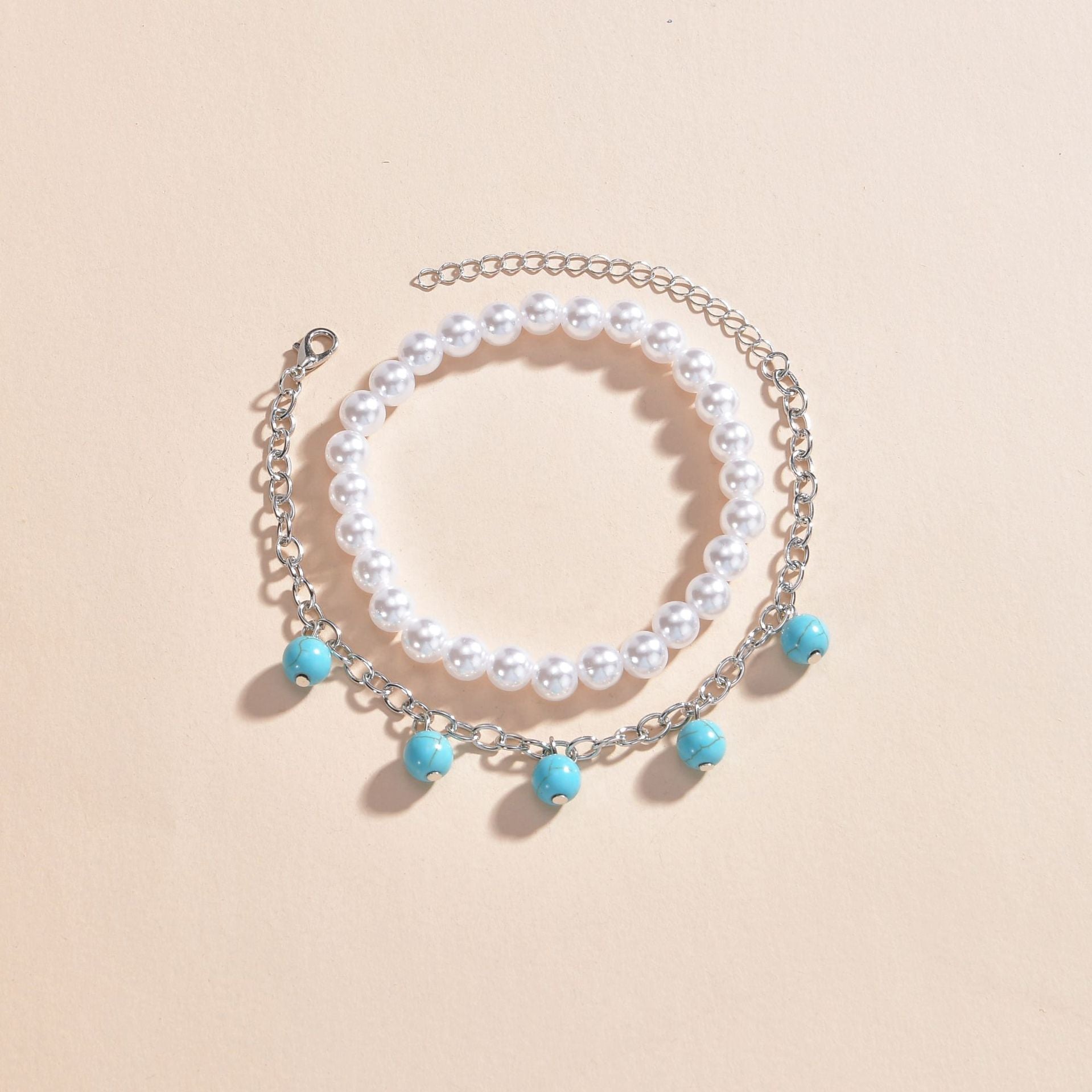 PEARL AND TURQUOISE ANKLET-1