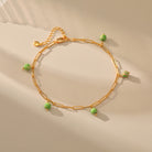 NATURAL STONE AND TURQUOISE STRESS RELIEF ANKLET-6