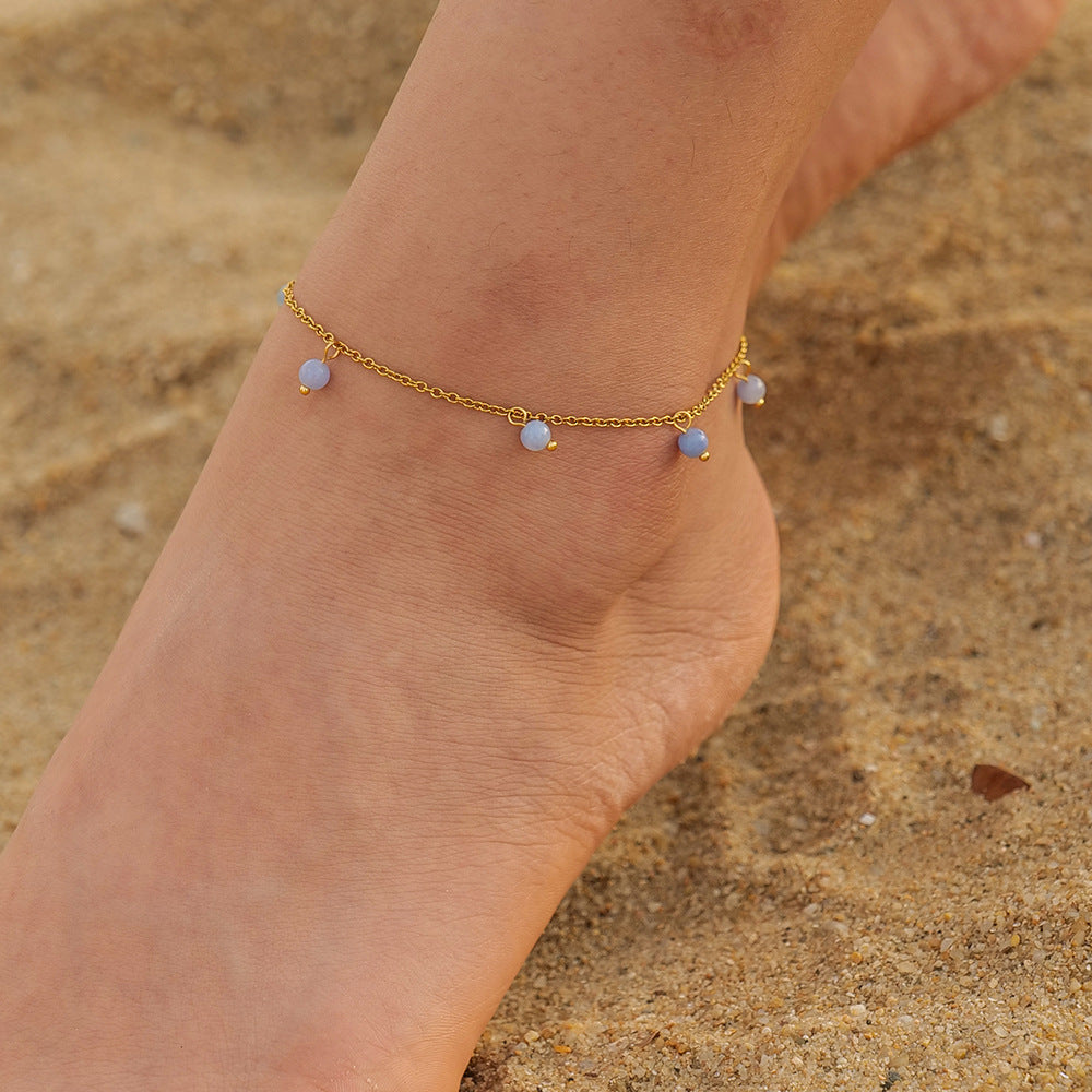 BLUE NATURAL STONE STRESS RELIEF ANKLET-4