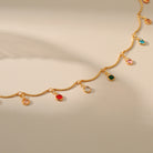 COLORED ZIRCON LIFT CHARM ANKLET-4