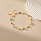 MULTI-COLORED ROUGH STONE HOPE ANKLET-5