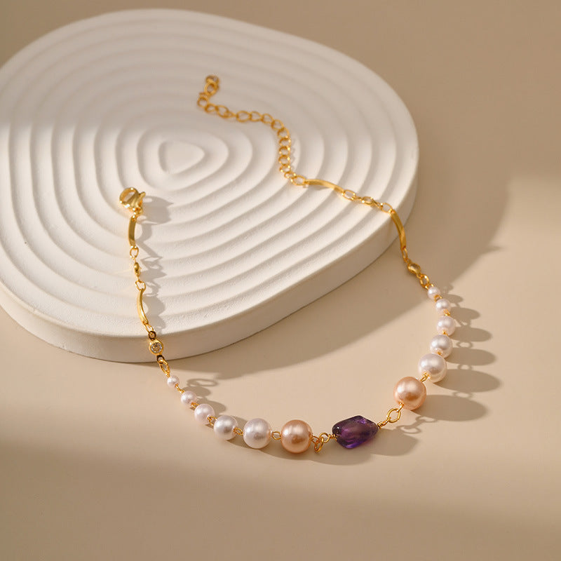 PEARL AND AMETHYST SPIRITUAL GROWTH ANKLET-3