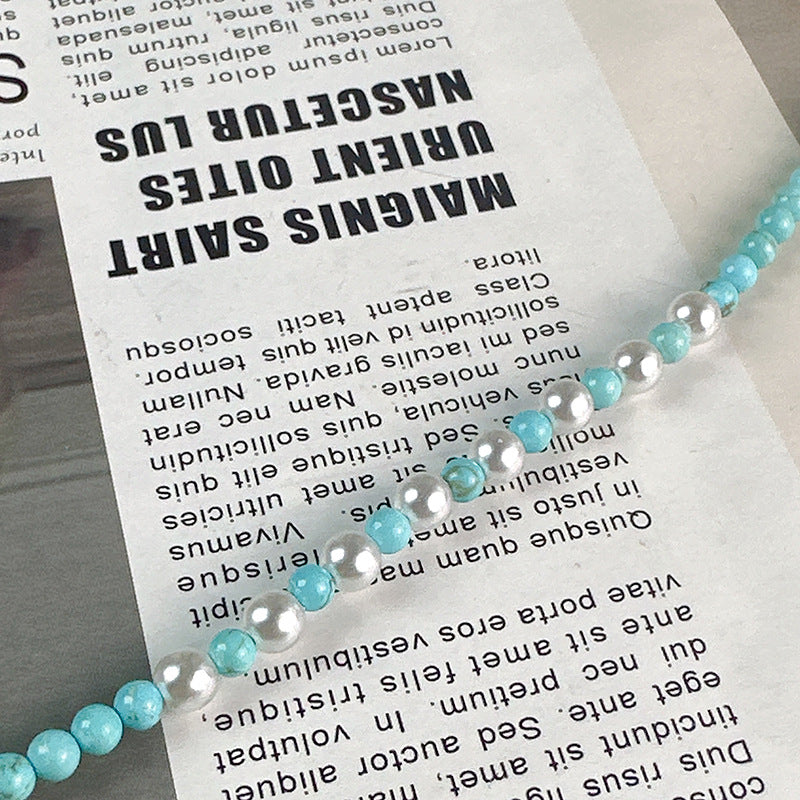  TURQUOISE AND PEARL HEALING ANKLET-3
