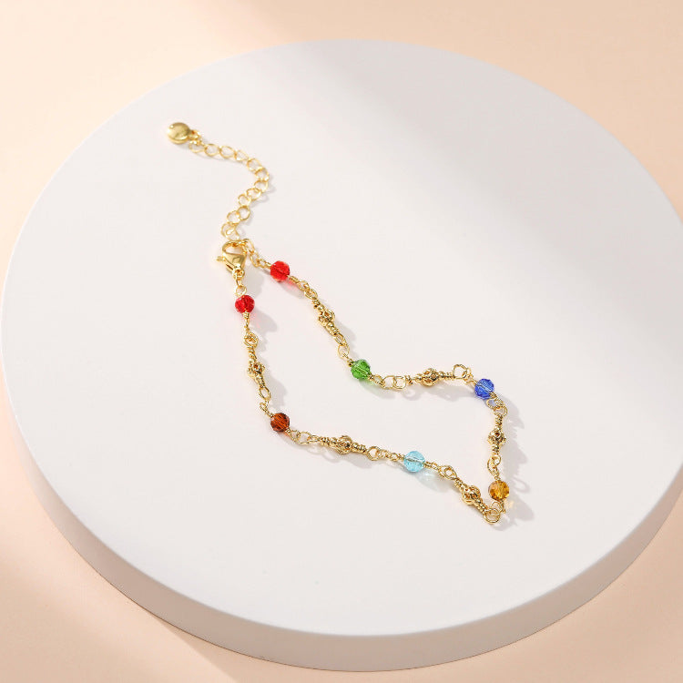 COLORED CRYSTAL PURIFYING MAGNETIC ANKLET-3