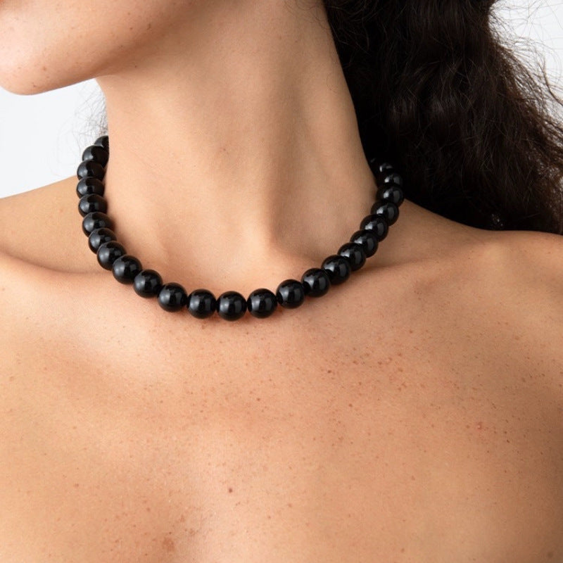 BLACK AGATE TRANSPARENT CRYSTAL BODY CARE NECKLACE_6