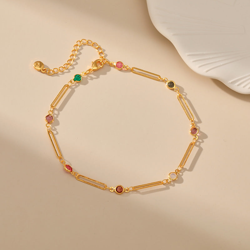 COLOR ZIRCON LIFE FORCE ANKLET-1
