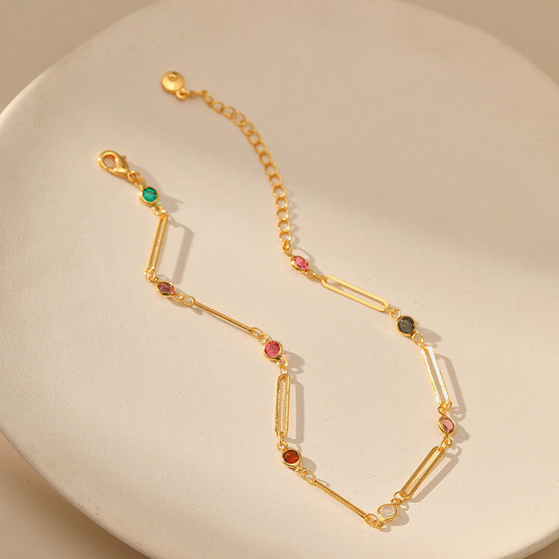 COLOR ZIRCON LIFE FORCE ANKLET-7
