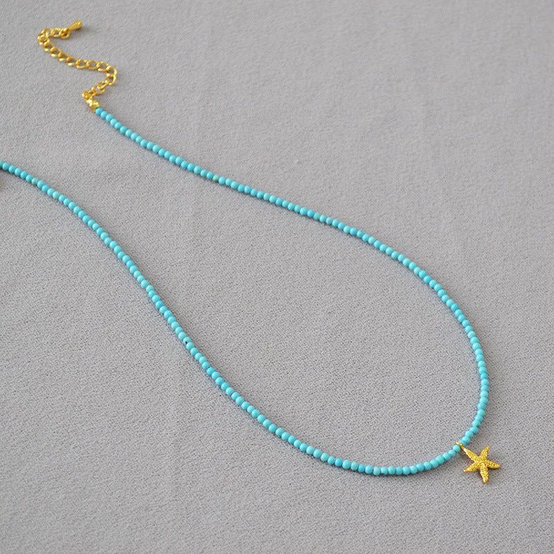 TURQUOISE PEACH BLOSSOM COMING NECKLACE_2