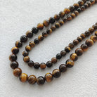 AMERICAN RETRO TIGER EYE STONE ENHANCE CHARM NECKLACE-4