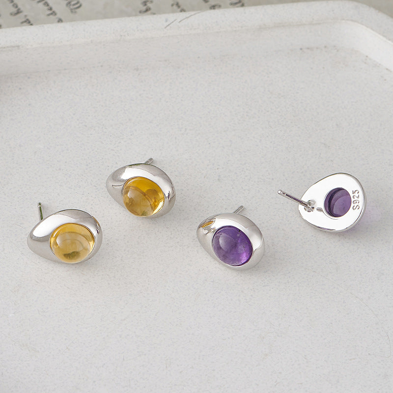 AMETHYST CITRINE STERLING SILVER EARRINGS-3