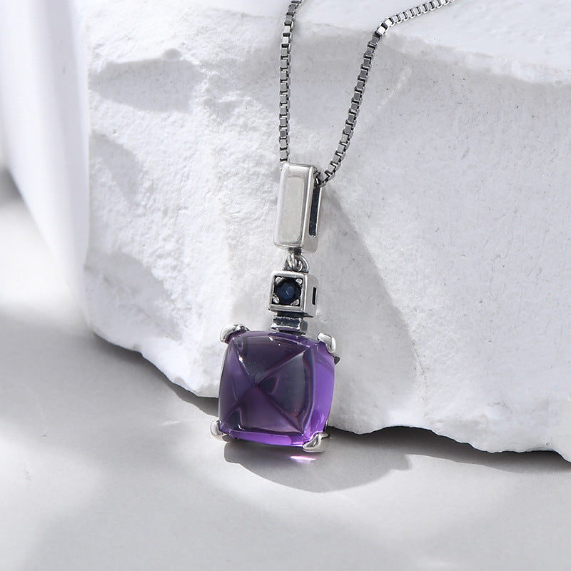 AMETHYST STERLING SILVER NECKLACE PENDANTS-1