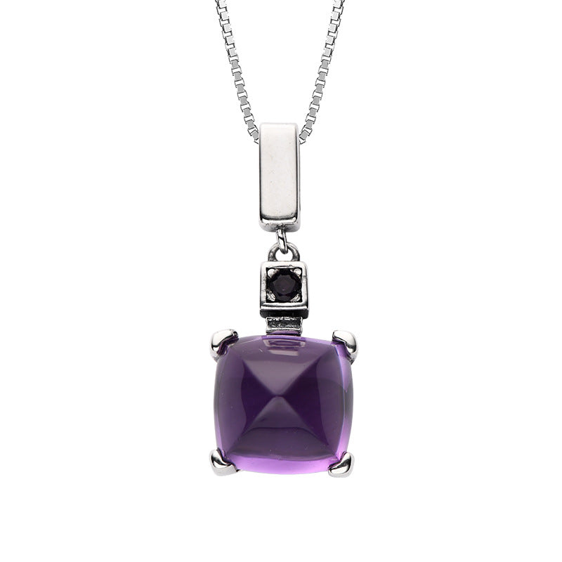 AMETHYST STERLING SILVER NECKLACE PENDANTS-4