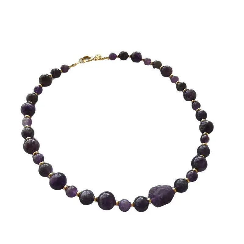 Amethyst Stress-Breaking Beaded Necklace-5