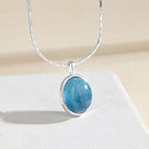 AQUAMARINE STERLING SILVER NECKLACE-1