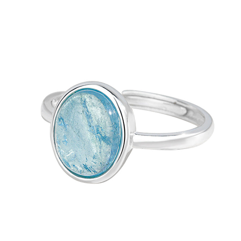 AQUAMARINE STERLING SILVER RING-4