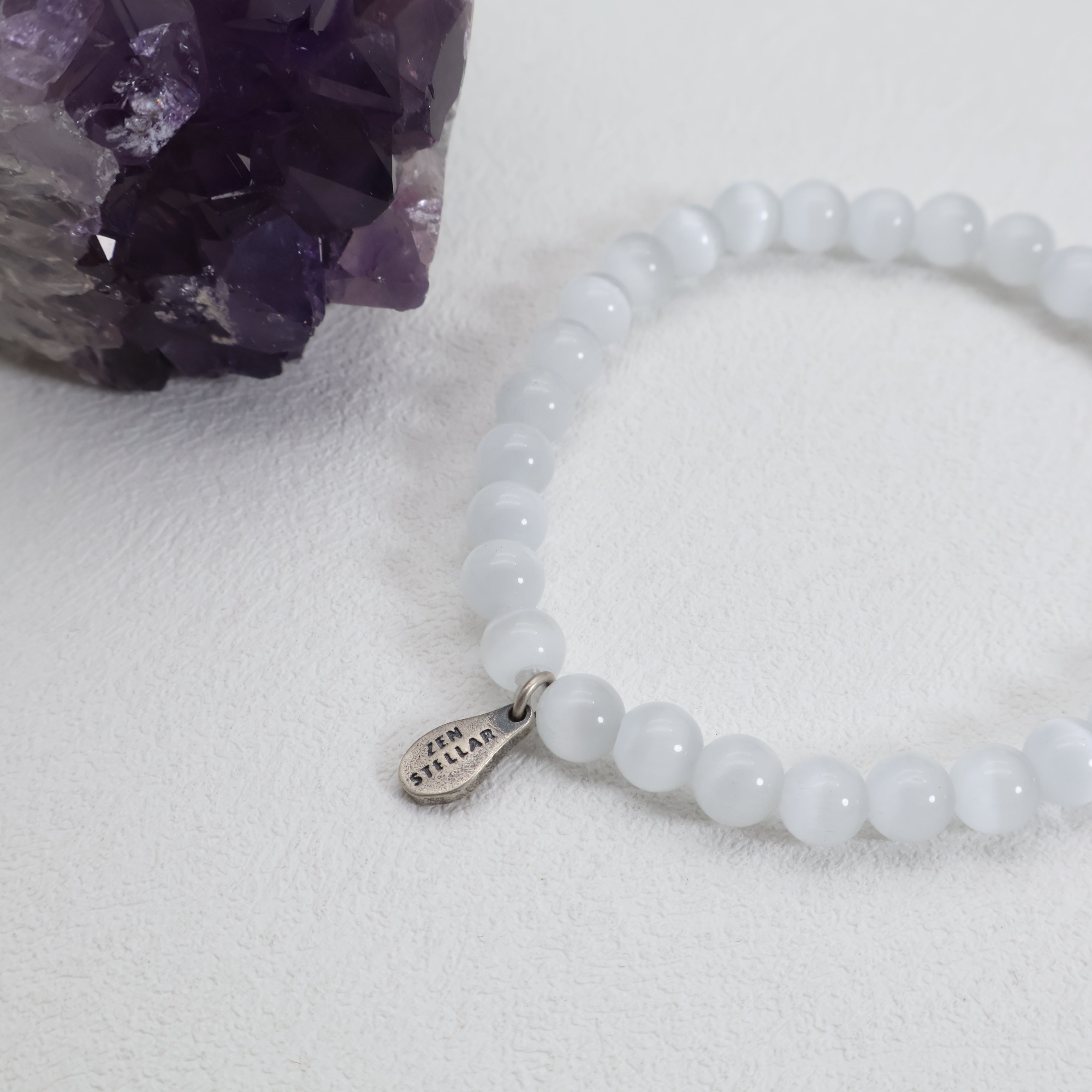 AQUARIUS TRANSLUCENT GYPSUM CRYSTAL BRACELET-3