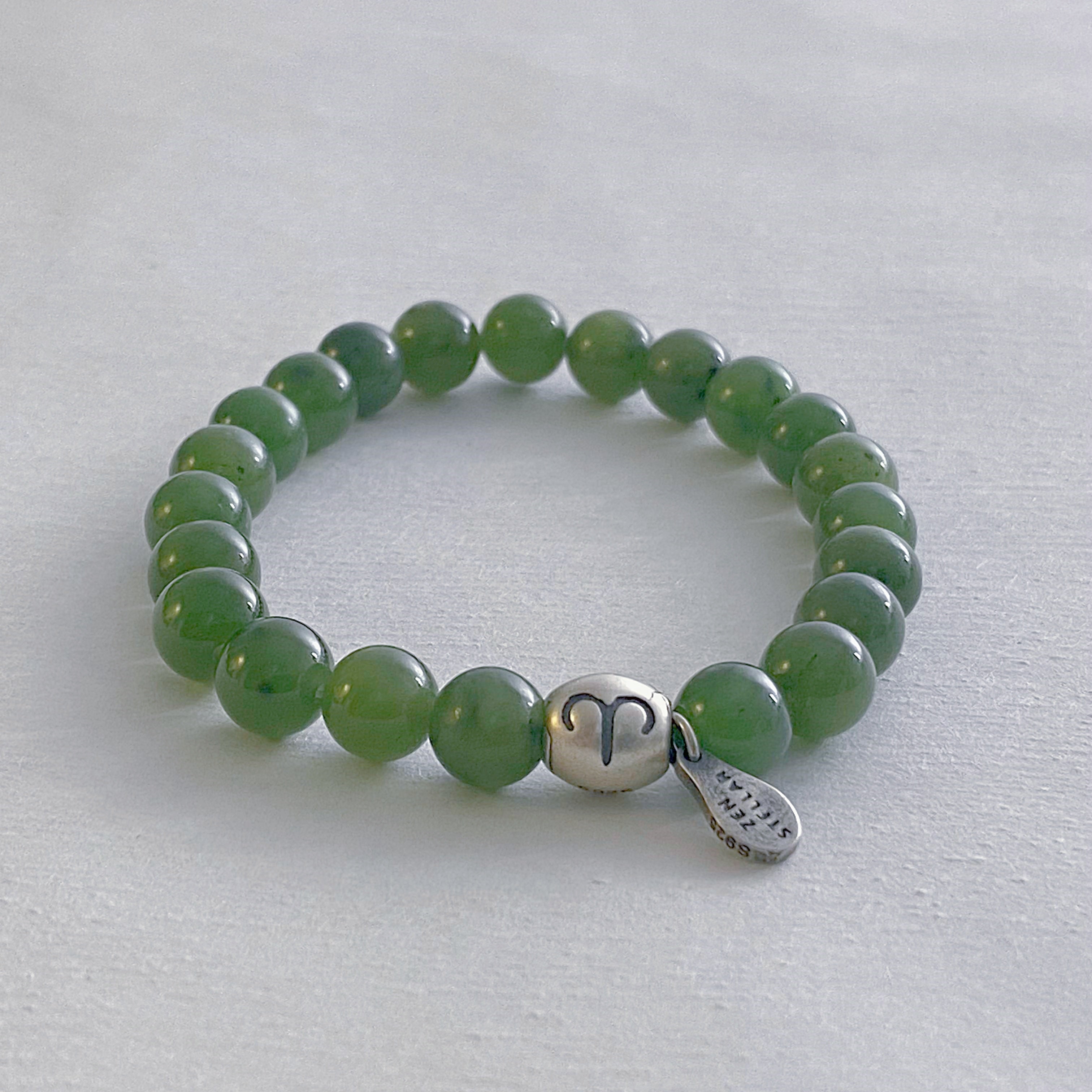 ARIES GREEN JASPER CRYSTAL BRACELET-1