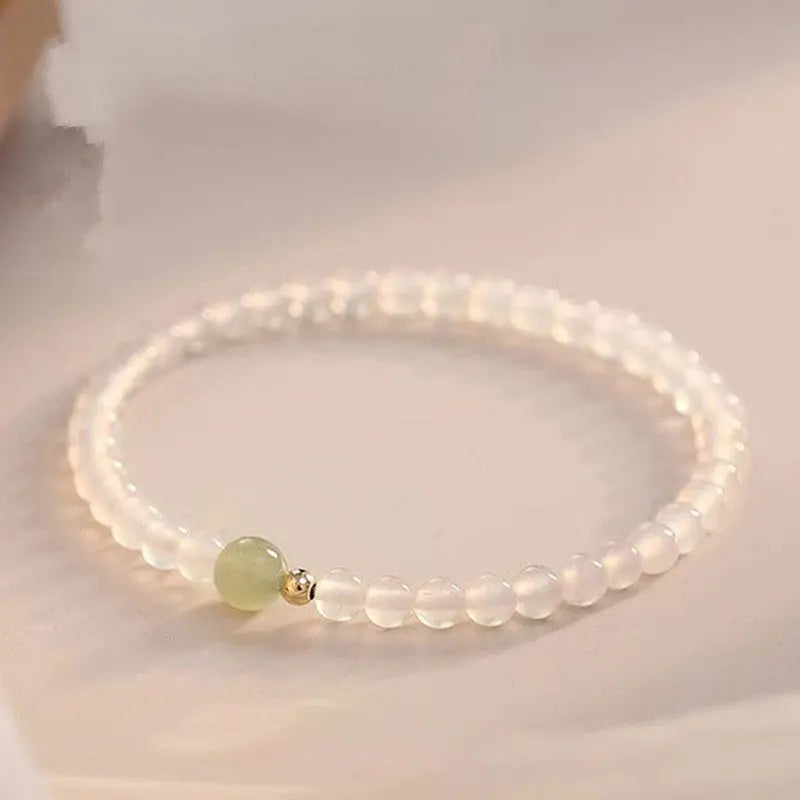 BALANCE＆PROTECTION HETIAN JADE WHITE AGATE Energy BRACELET-1