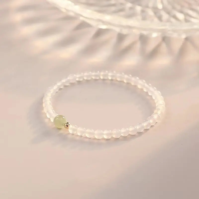 BALANCE＆PROTECTION HETIAN JADE WHITE AGATE Energy BRACELET-3